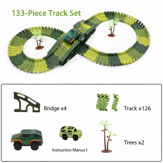 125 PCS Construction Race Tracks for Kids Toys,Track Set, Engineering Gifts for 3 4 5 6 Year Old Boys Girls