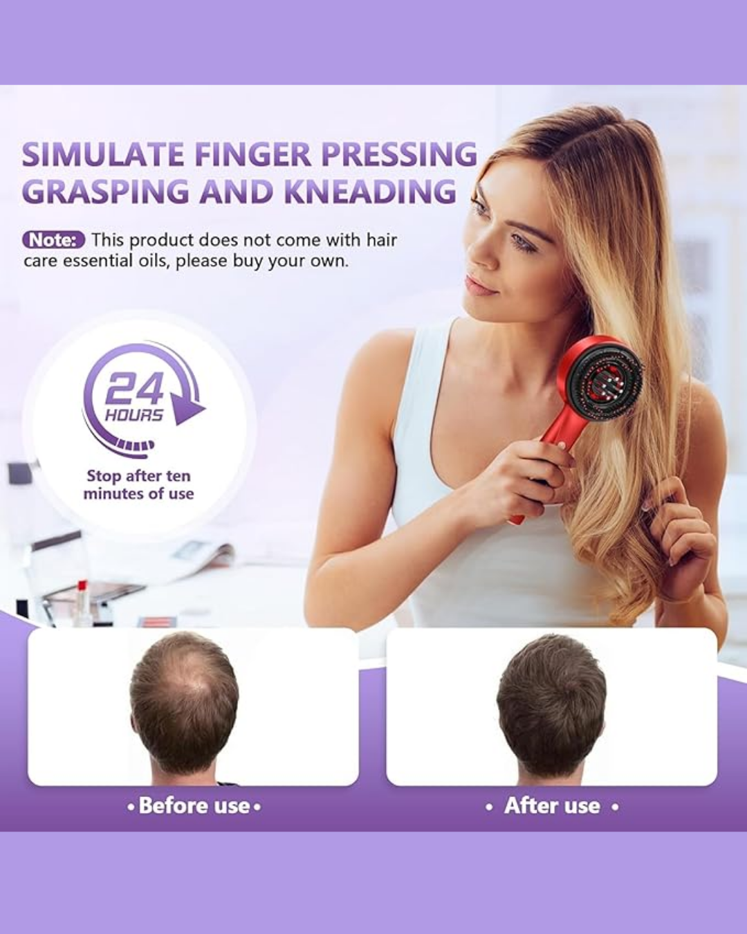 Electric Head Massager, 2-in-1 Head Massager, Electric with Hair Oil Applicator