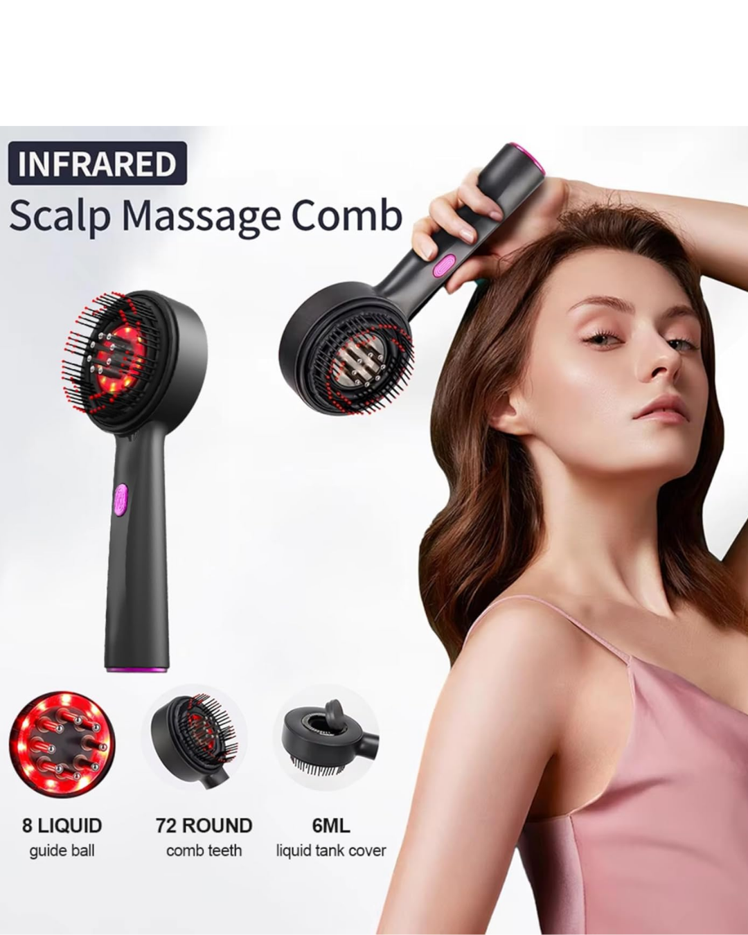 Electric Head Massager, 2-in-1 Head Massager, Electric with Hair Oil Applicator