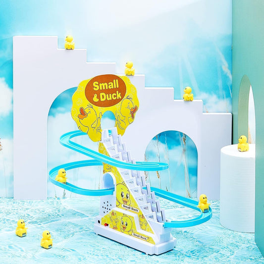 Duck Track Toys for Kids - Ducks Chasing Race Track Game Set - Small Ducks Stair Climbing Toys for Kids