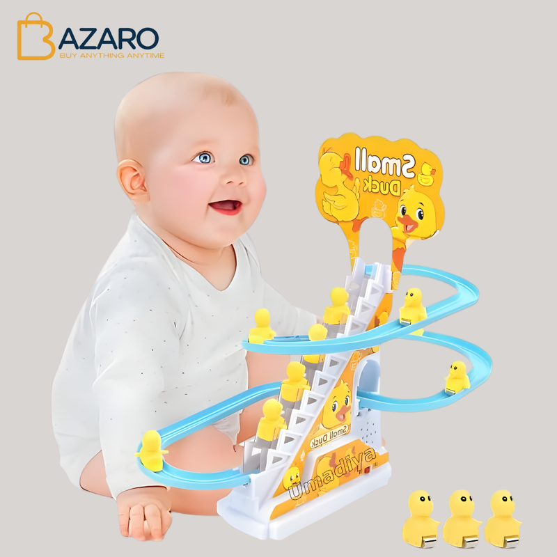 Duck Track Toys for Kids - Ducks Chasing Race Track Game Set - Small Ducks Stair Climbing Toys for Kids