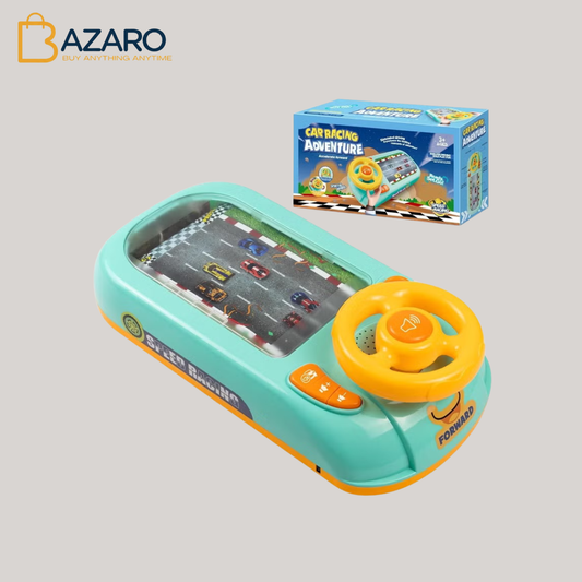 Beacron Musical Steering Wheel Toys for Boys 4-6, Toddler Simulated Driving Racing Car Game with Sound
